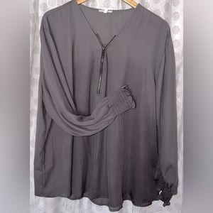 Maurices Gray Blouse with Zipper